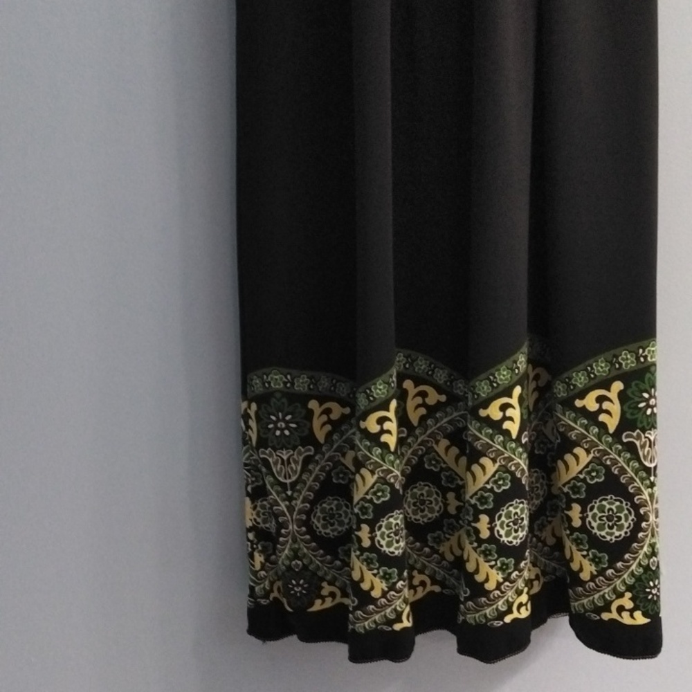 MLLP Black Dress with Yellow and Green Pattern Size XS - Picture 4 of 4